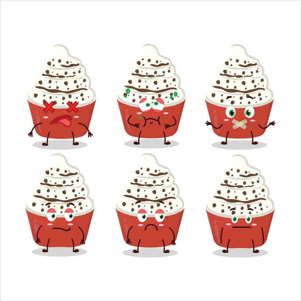 Ice cream vanilla cup cartoon character with nope expression vector