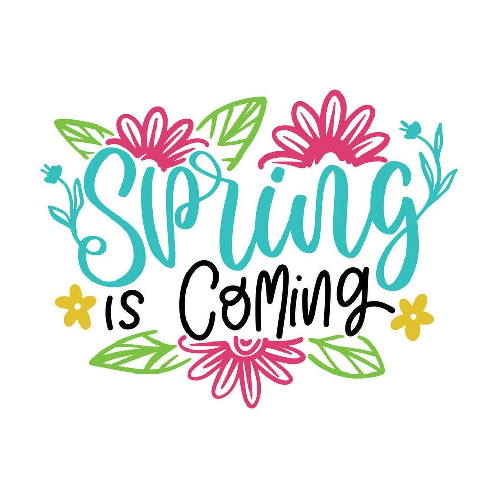 Spring Lettering Quotes vector