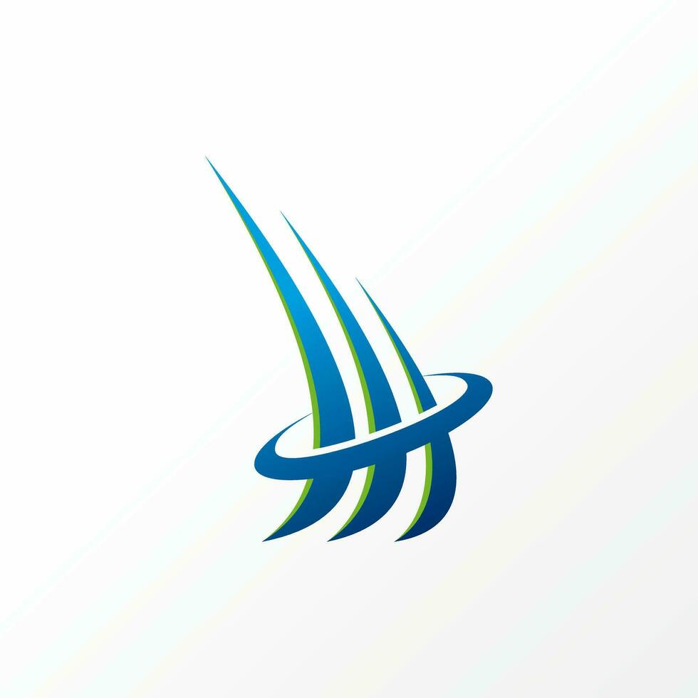 Logo design graphic concept creative abstract premium vector sign stock simple unique art 3 swoosh on ellipse hold. Related loading trading business