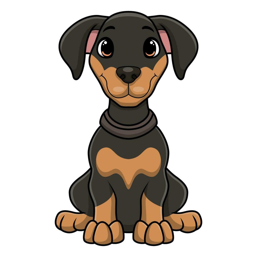 Cute german shepherd dog cartoon on white background vector