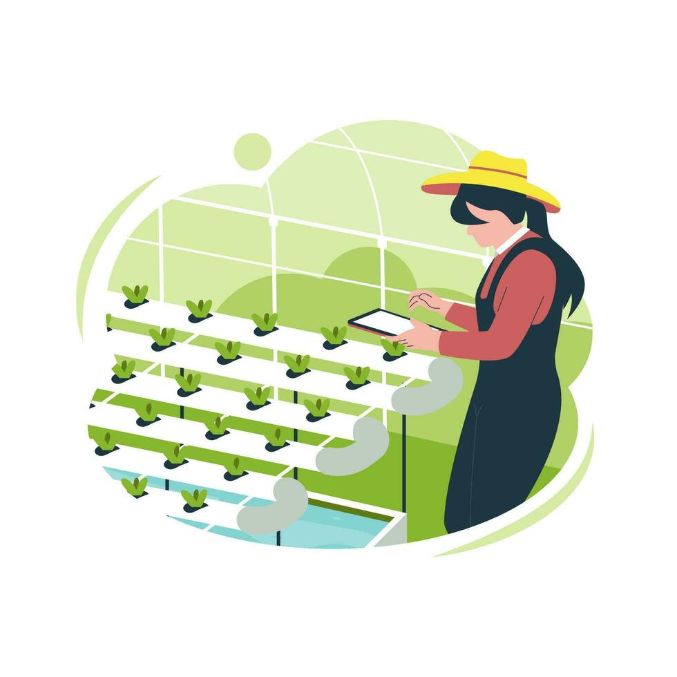Hydroponic plant farming technology vector