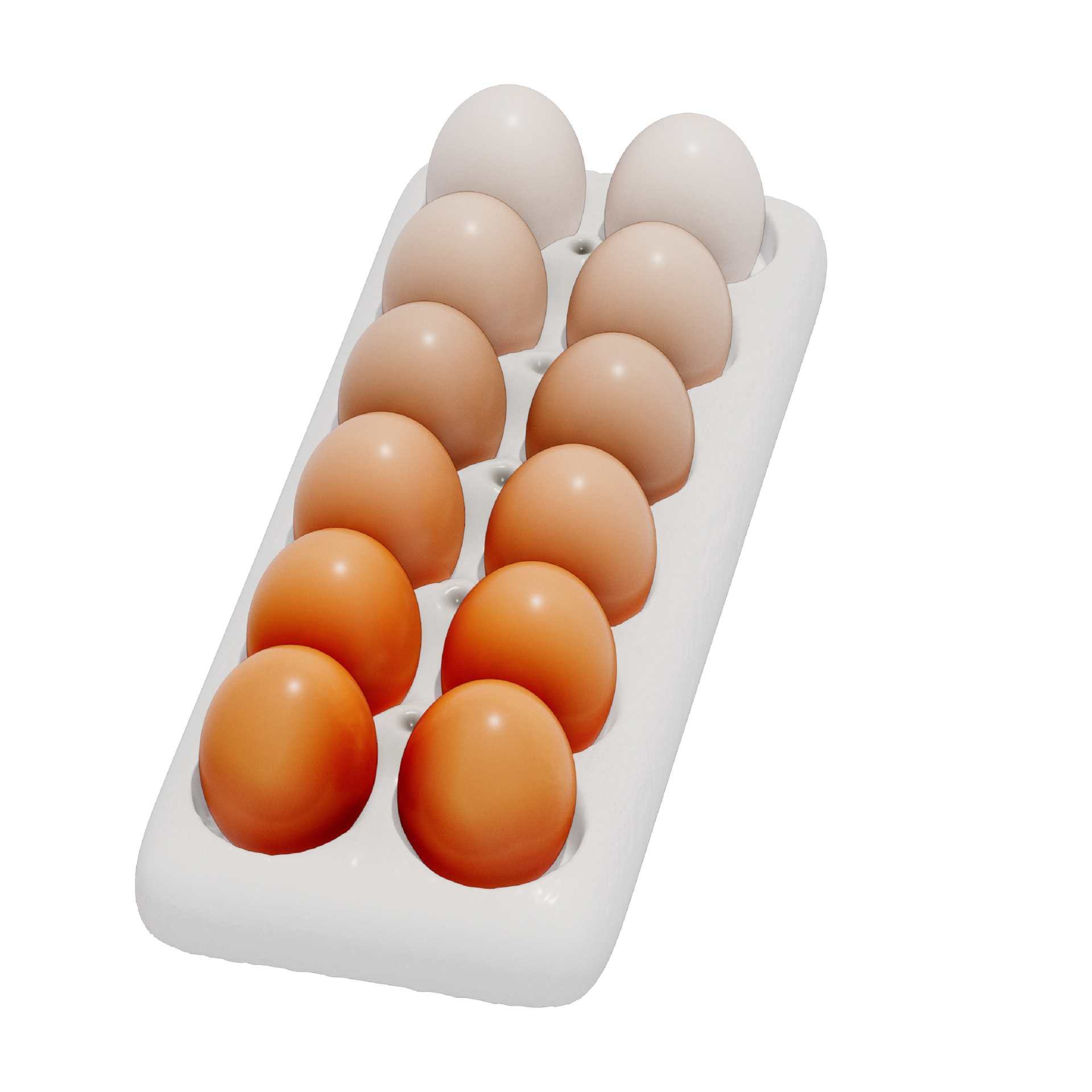 Fresh eggs for breakfast 3d isolated illustration on a transparent