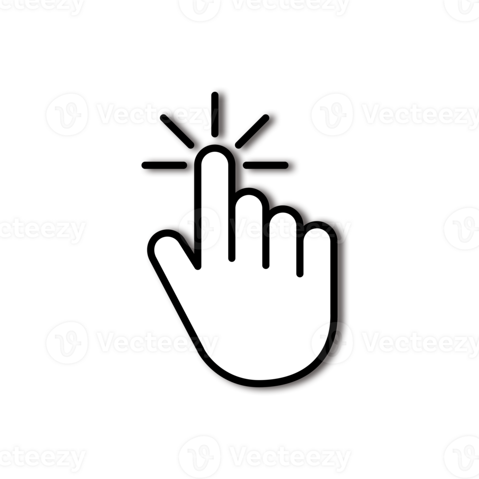 illustration of finger hand cursor icon, click symbol png
