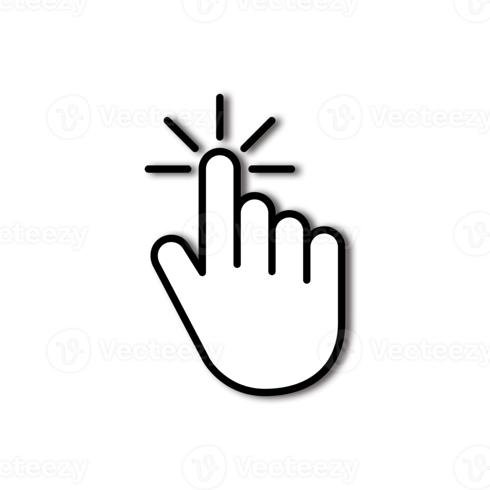 illustration av finger hand markören ikon, klick symbol png