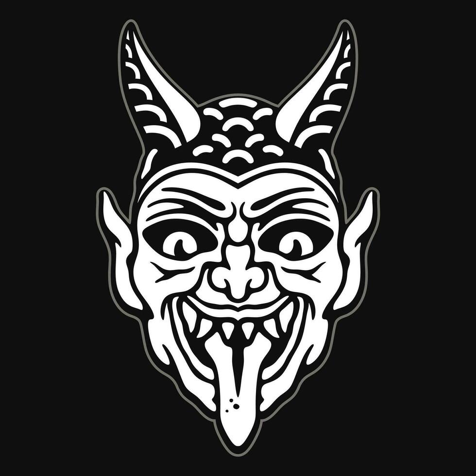 old school demon tattoo vector design