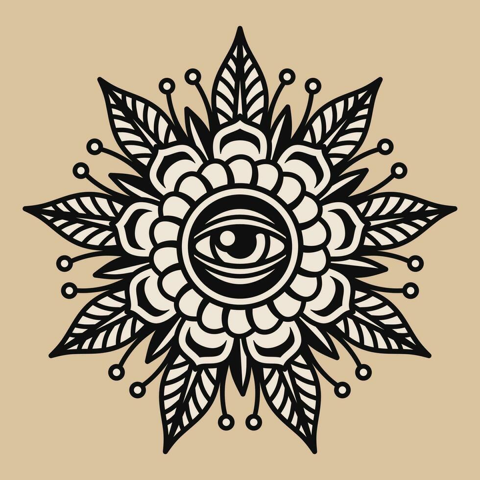 Old school mandala vector design