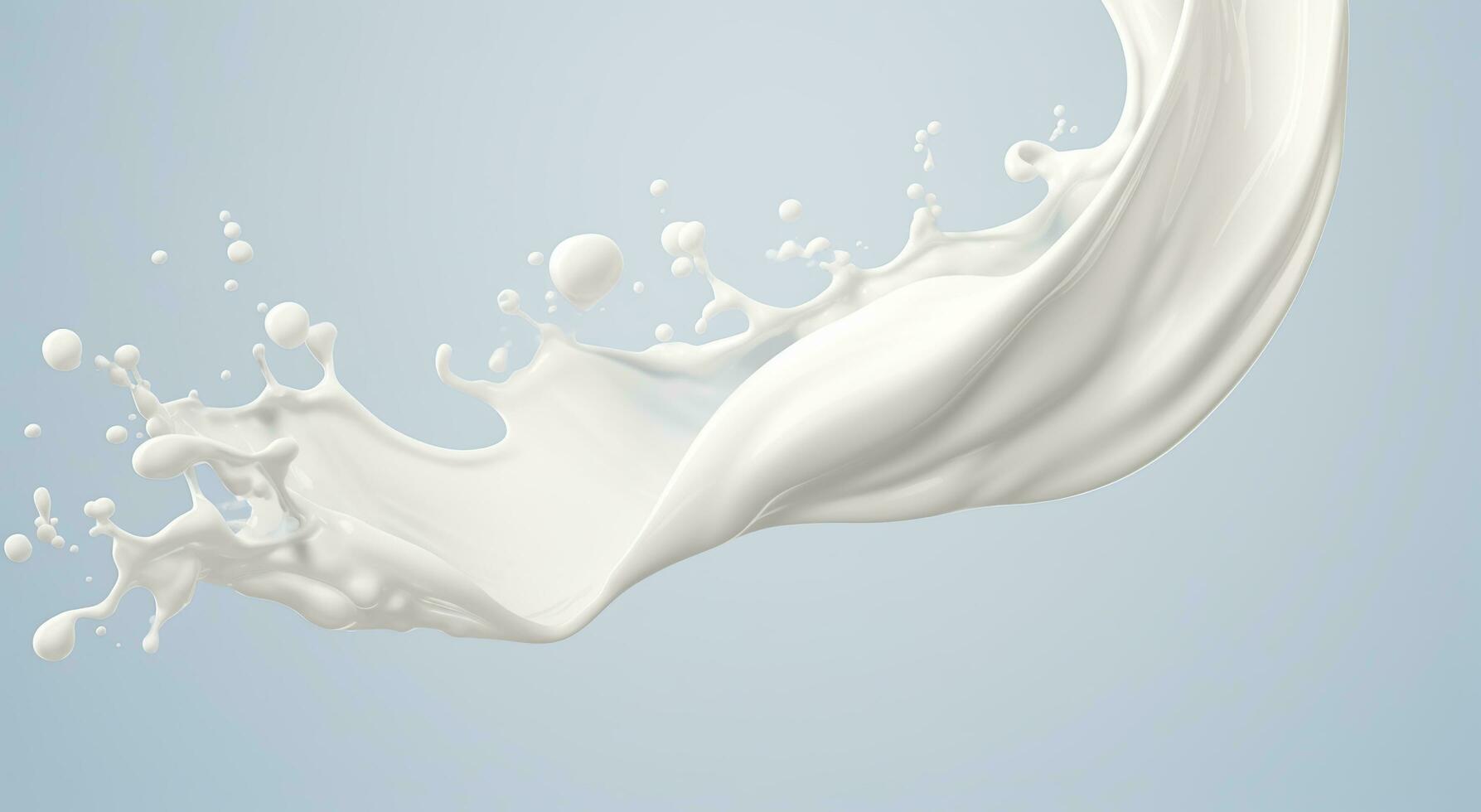 White milk splash isolated on background, liquid or Yogurt splash,  3d illustration. Generative AI photo