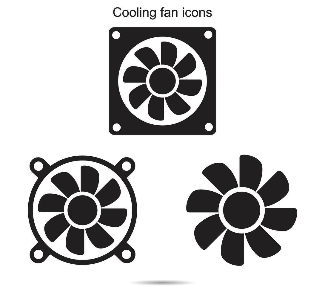 enfriamiento ventilador iconos, vector ilustración