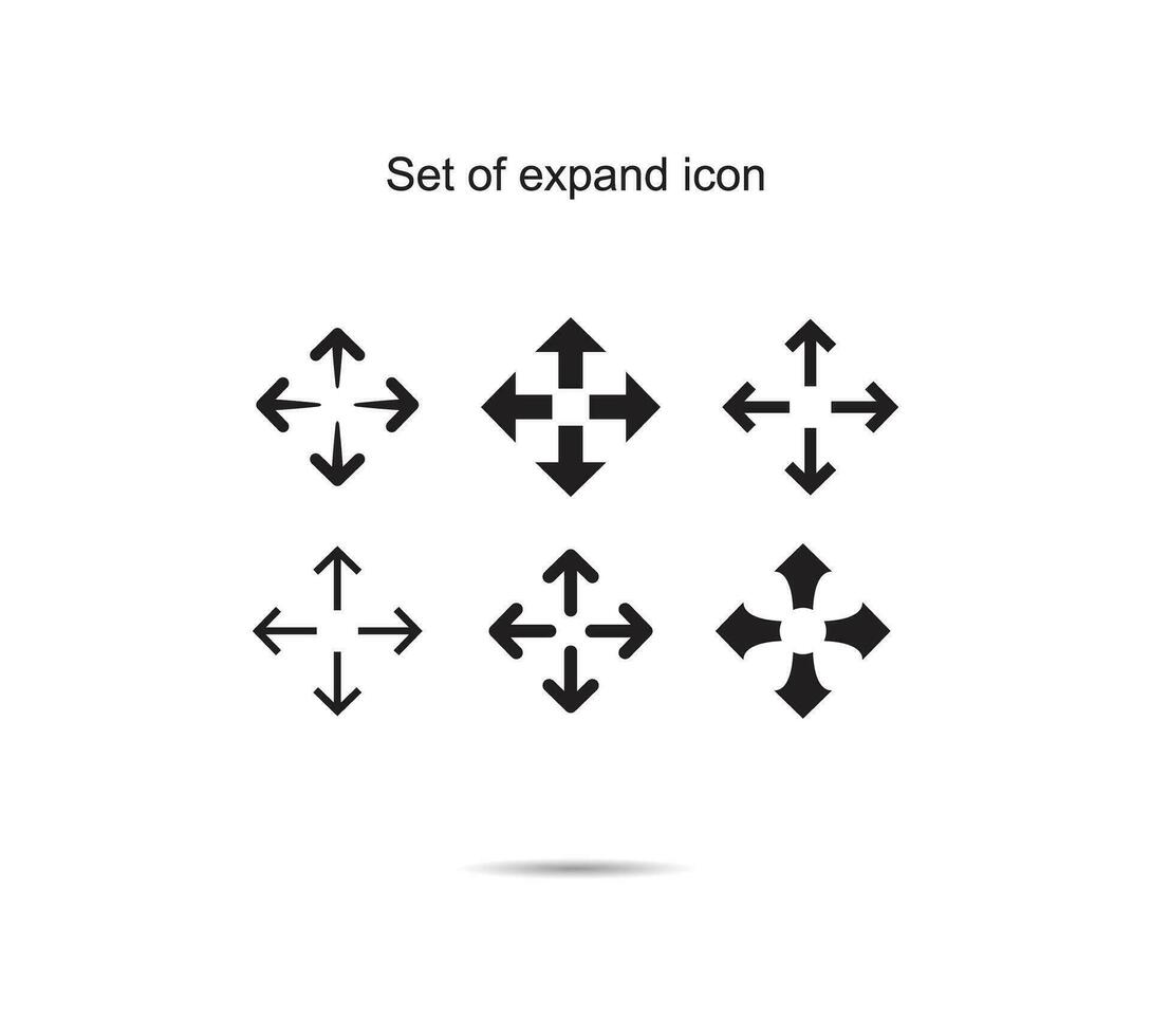 Set of expand icon vector
