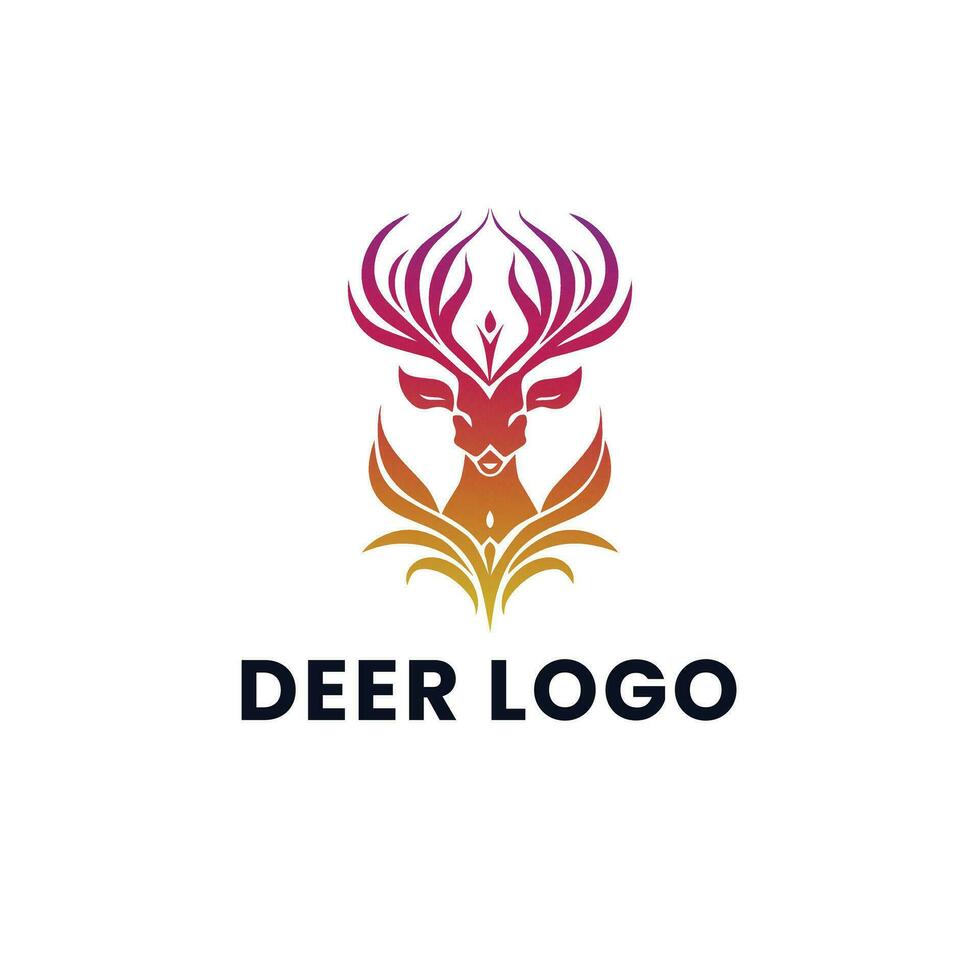 Deer Gradient Colorful illustration logo vector