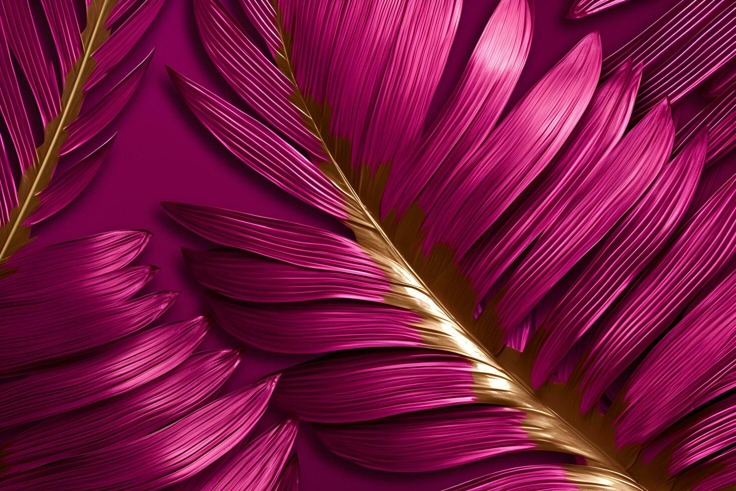 Trendy color viva magenta leaves background Ai Generated photo