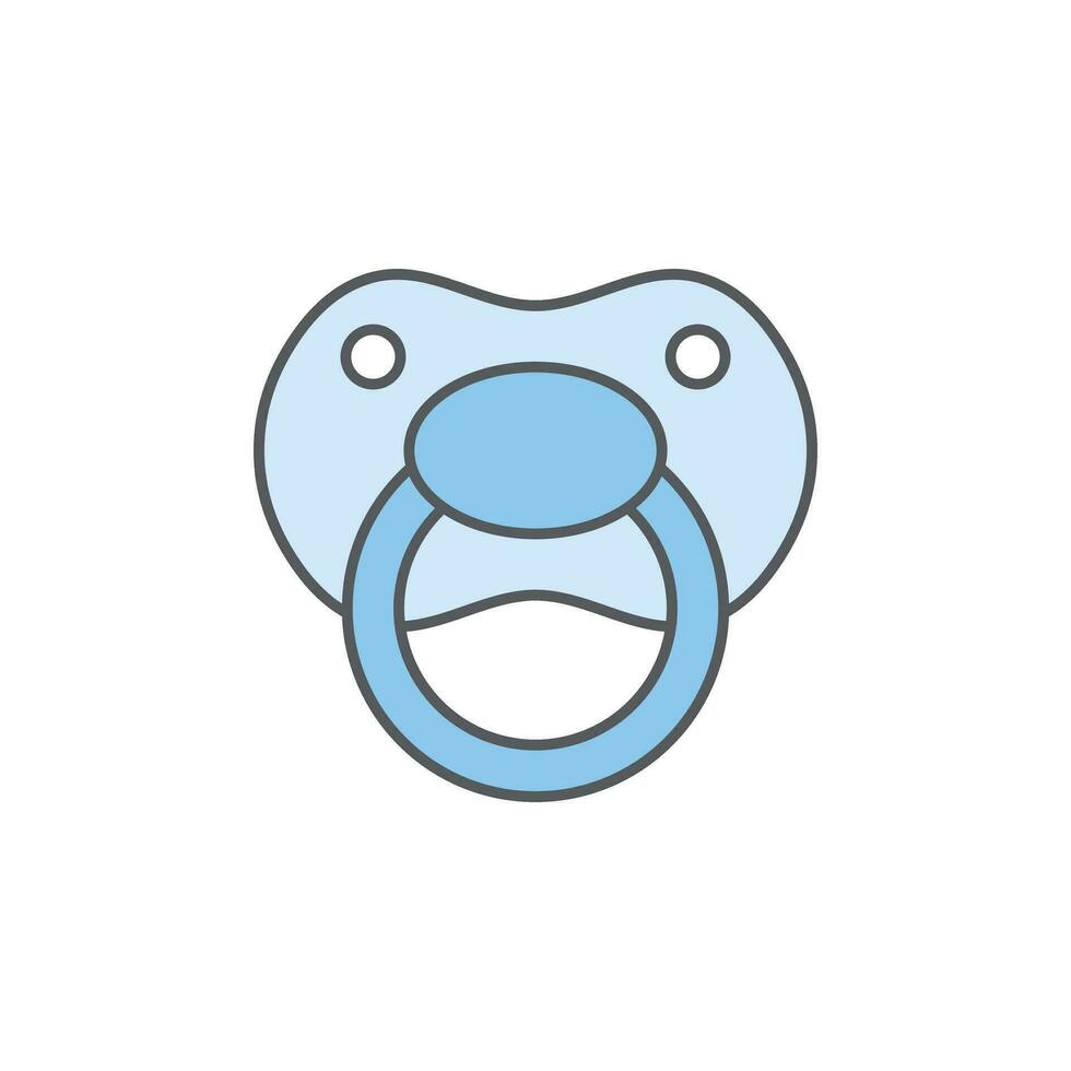 Baby pacifier icon in flat style. Nipple for newborn child vector illustration on isolated background. Soother sign business concept.