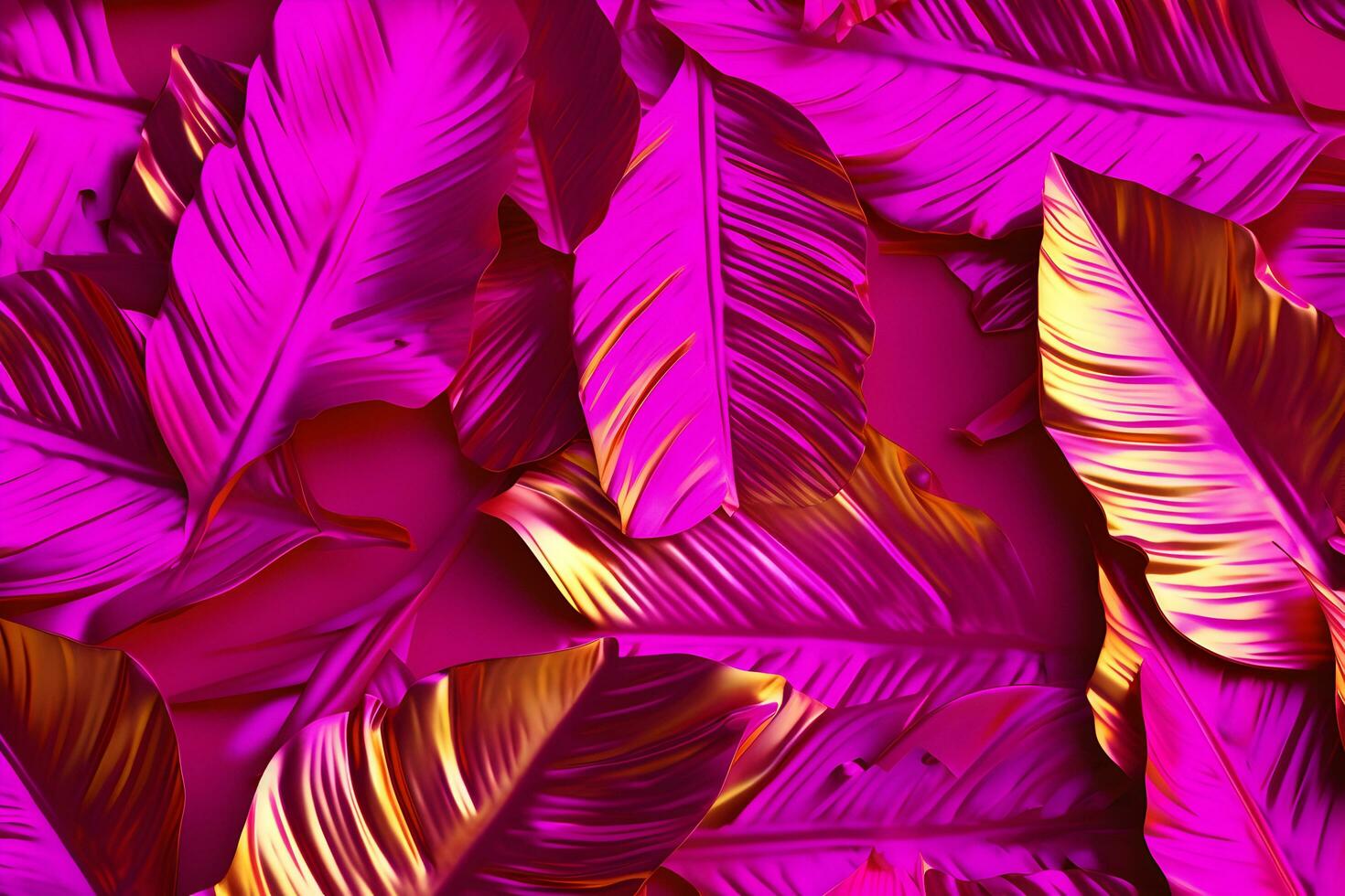 Trendy color viva magenta leaves background Ai Generated photo