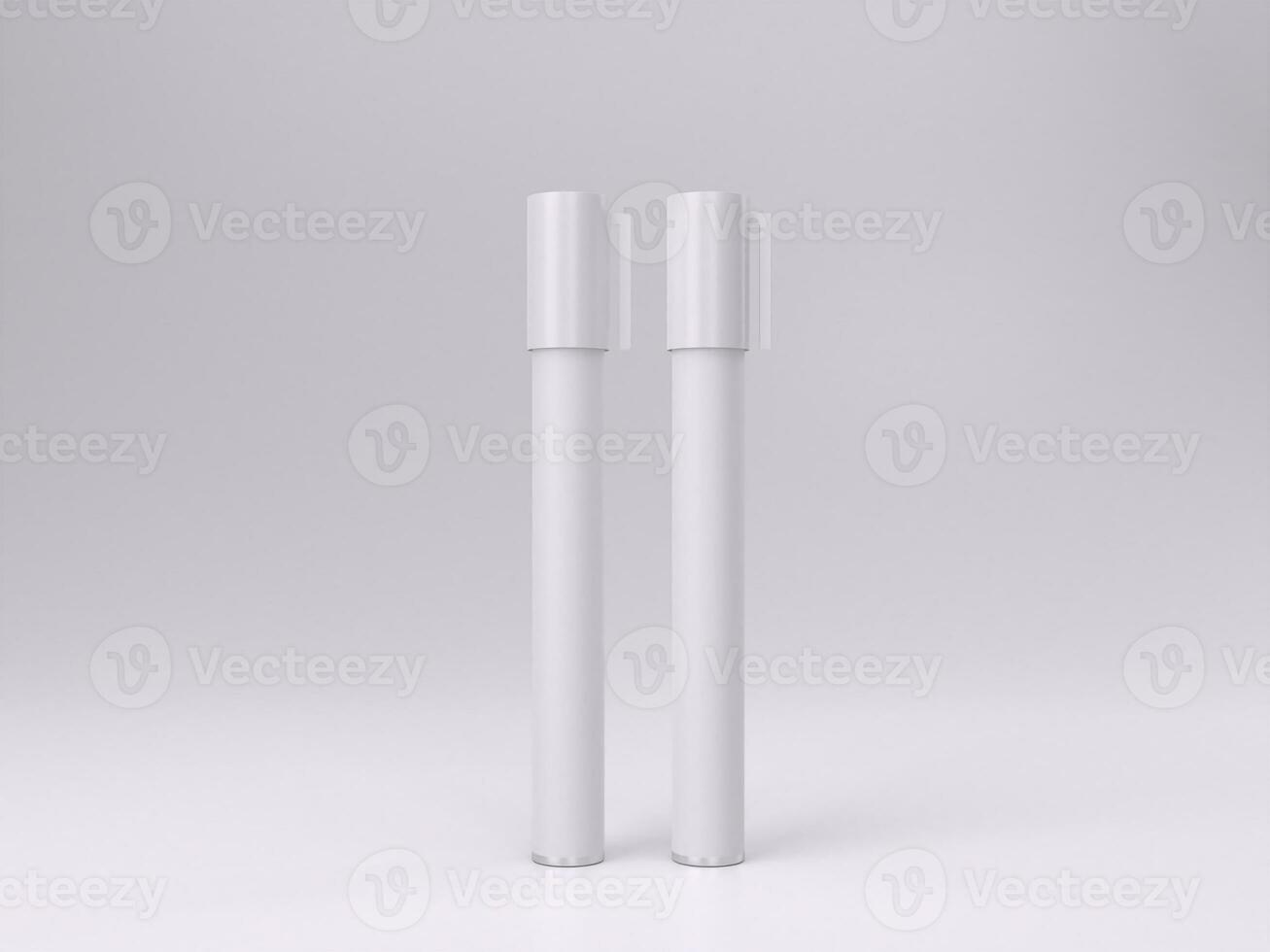 3D render empty white marker pen mockup template photo with white background front view