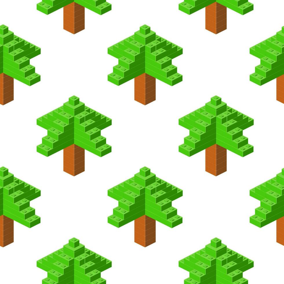 Christmas tree pattern in isometry. Vector