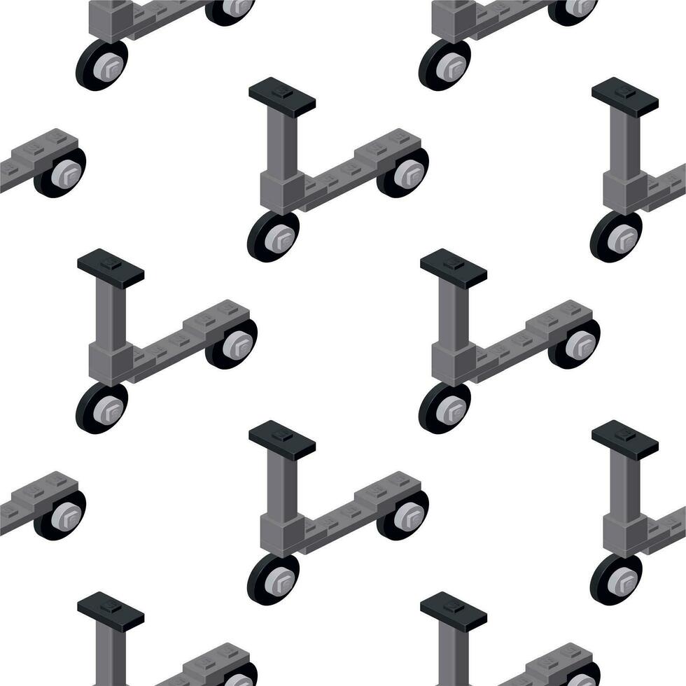 Pattern of a scooter in isometry on a white background. Vector
