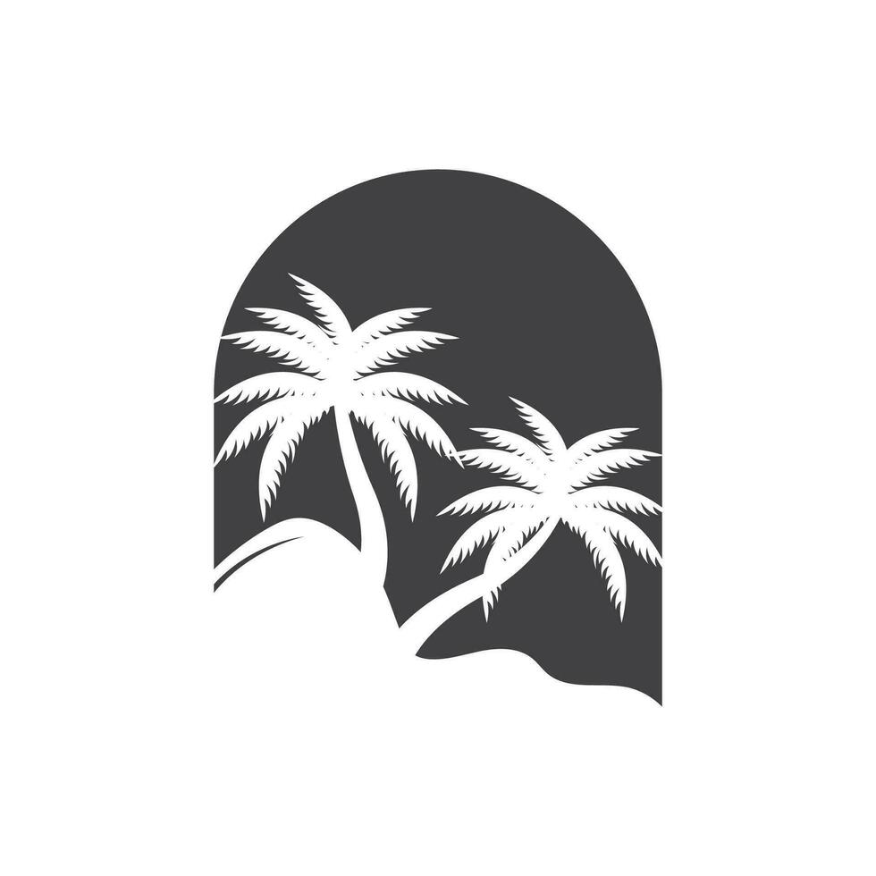 Coco árbol logo diseño, playa planta vector, palma árbol verano, ilustración modelo vector