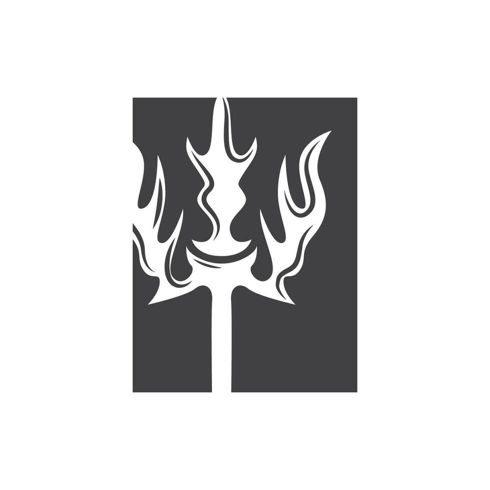 Trident Weapon Logo, Vector Spear of King Poseidon Neptune, Symbol Template Design