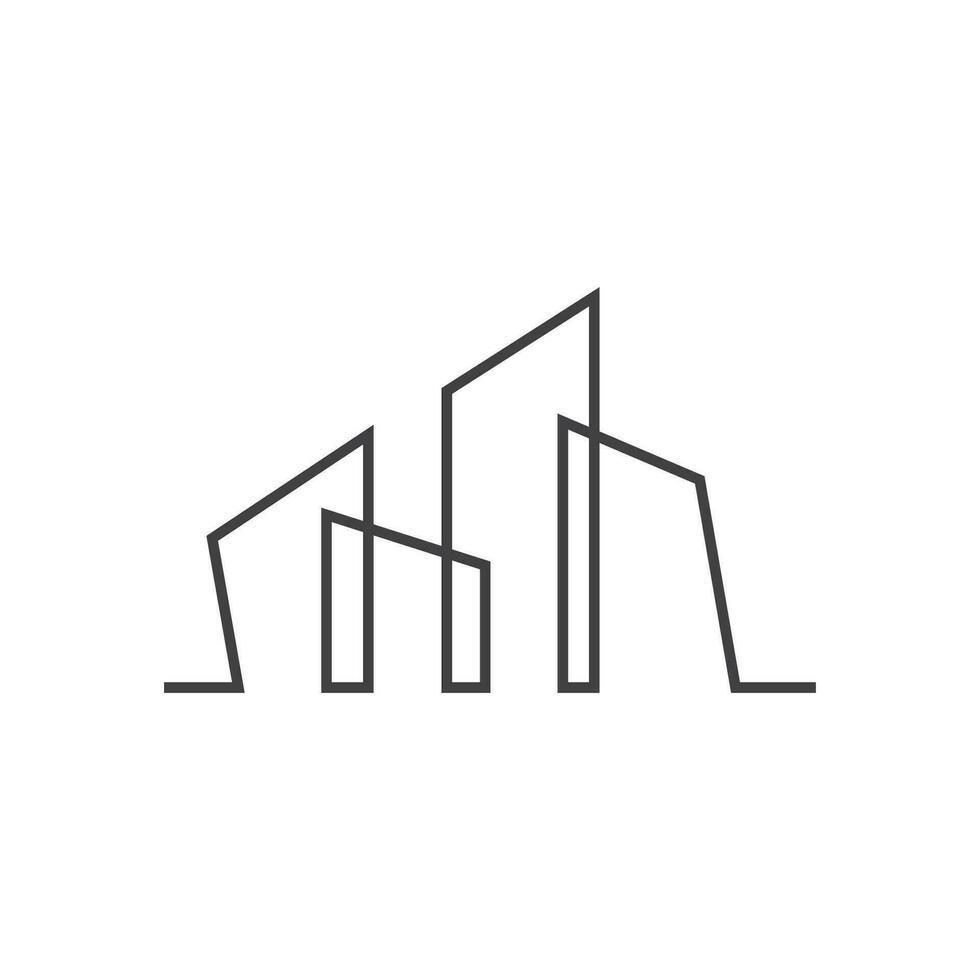 Departamento edificio logo, moderno diseño estilo línea vector símbolo ilustración modelo