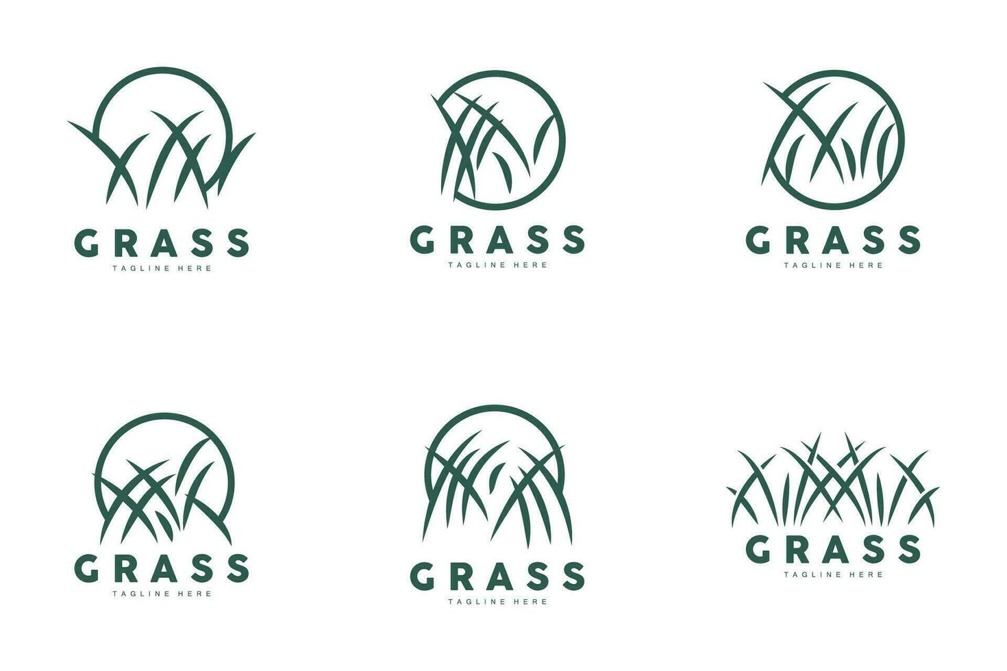 verde césped logo diseño, granja paisaje ilustración, naturaleza diseño vector