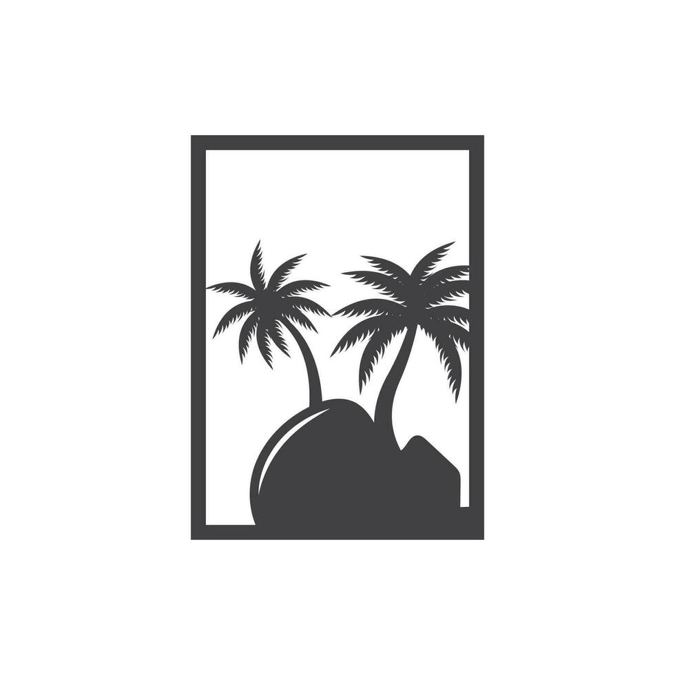 Coconut Tree Logo Design, Beach Plant Vector, Palm Tree Summer, Illustration Template vector