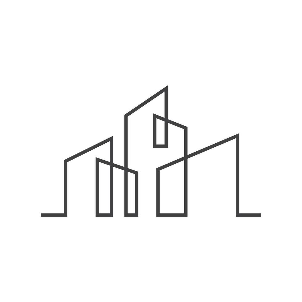 Apartment Building Logo, Modern Design Style Line Vector Symbol Illustration Template