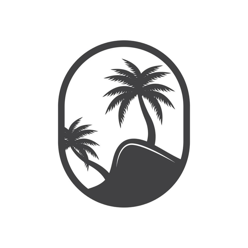 Coconut Tree Logo Design, Beach Plant Vector, Palm Tree Summer, Illustration Template vector