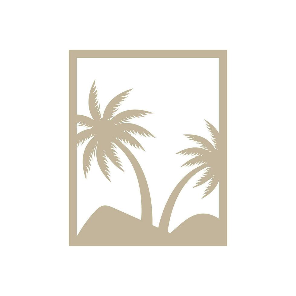 Coconut Tree Logo Design, Beach Plant Vector, Palm Tree Summer, Illustration Template vector