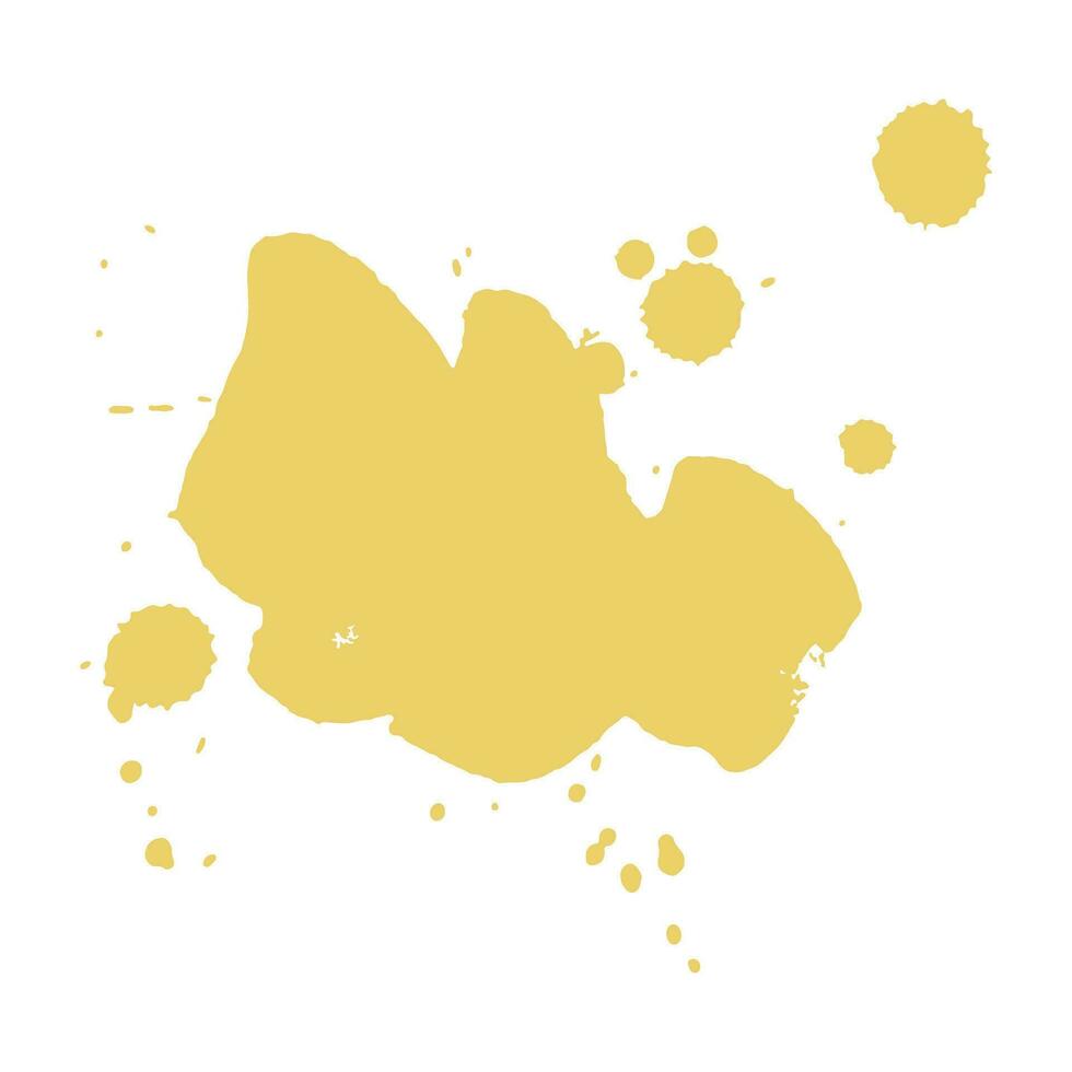 gold ink splash brush drop vector