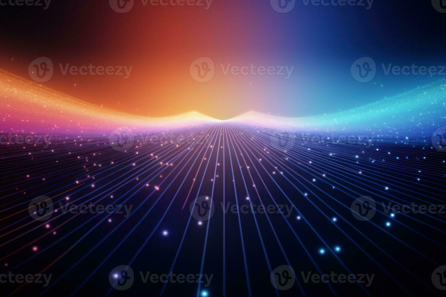 Futuristic point wave. Abstract background with a dynamic wave. Generative AI photo