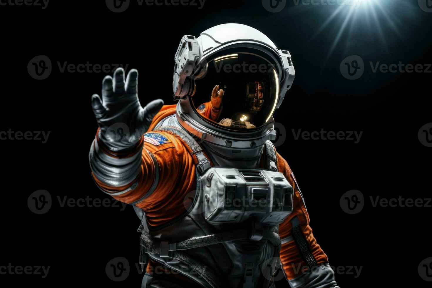 Portrait of astronaut in space . Generative AI. photo