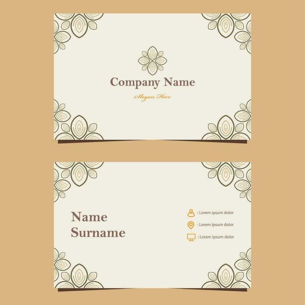 soft color natural floral business card template vector