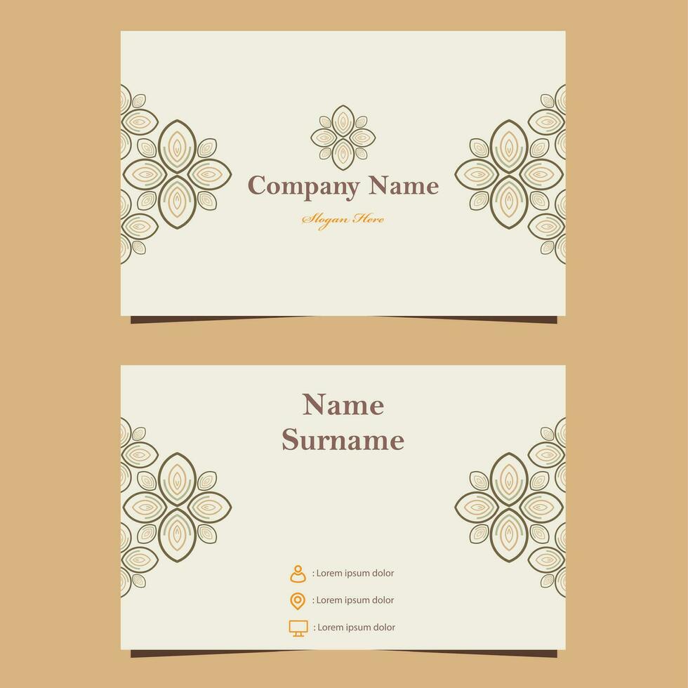 soft color natural floral business card template vector