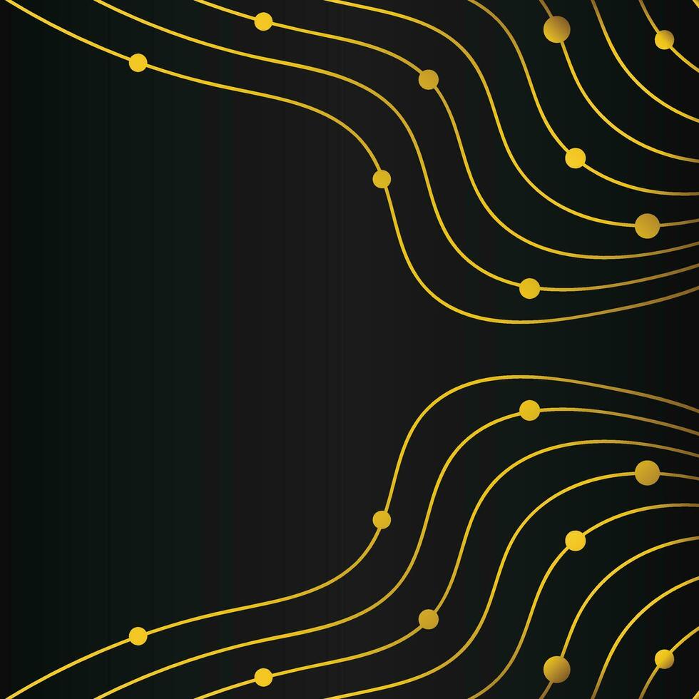 luxury abstract gold line frame decoration on black background vector