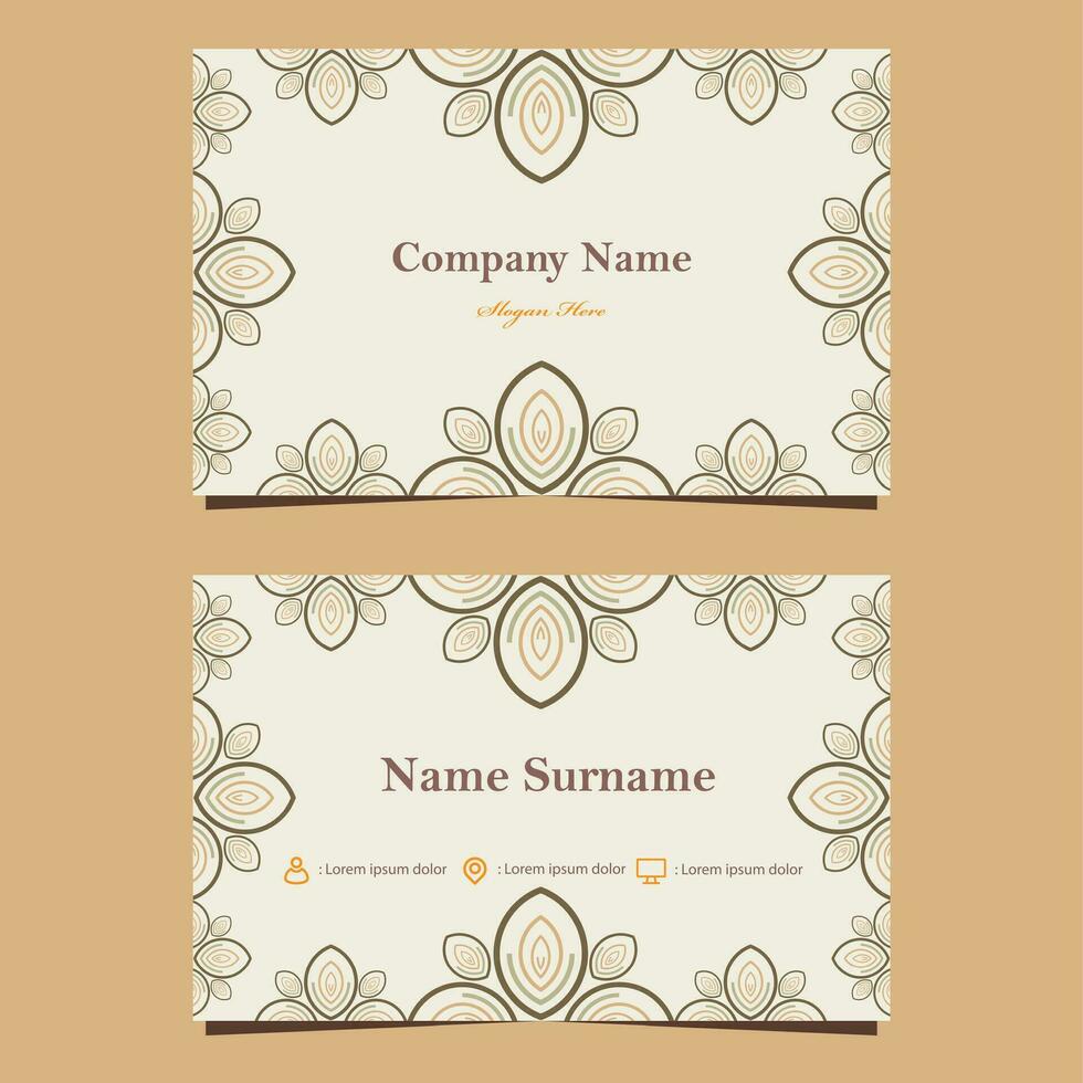 soft color natural floral business card template vector