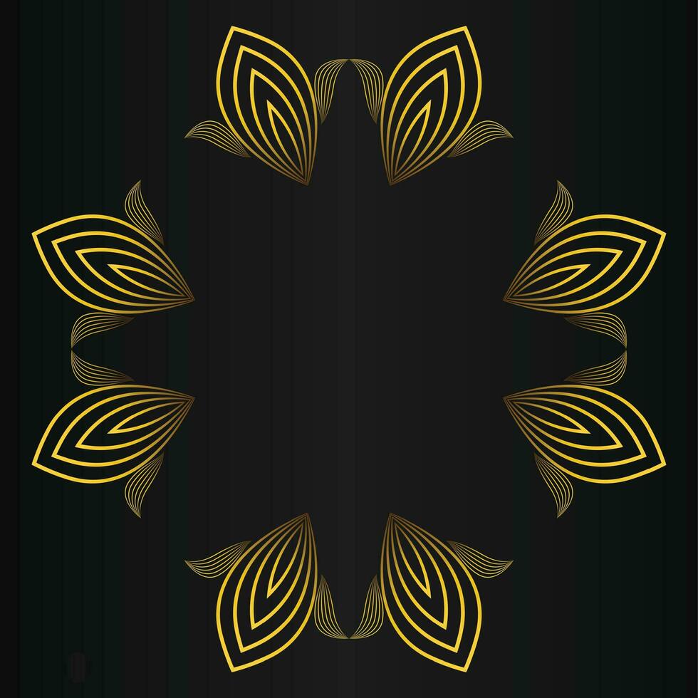 golden flower petal, luxury gold floral decoration vector