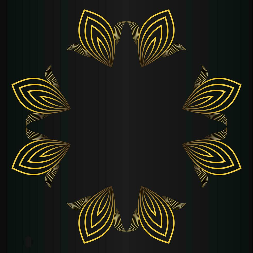 dorado flor pétalo, lujo oro floral decoración vector