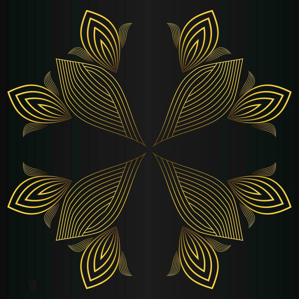 golden flower petal, luxury gold floral decoration vector