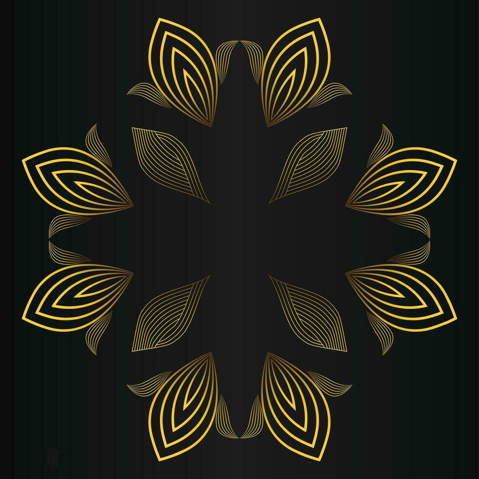 golden flower petal, luxury gold floral decoration vector
