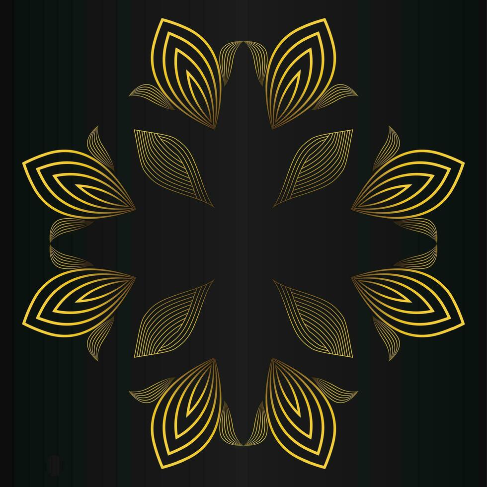 dorado flor pétalo, lujo oro floral decoración vector