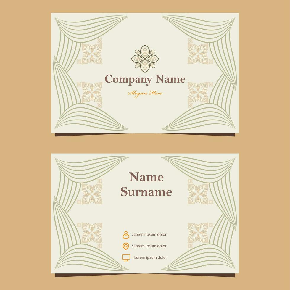 soft color natural floral business card template vector