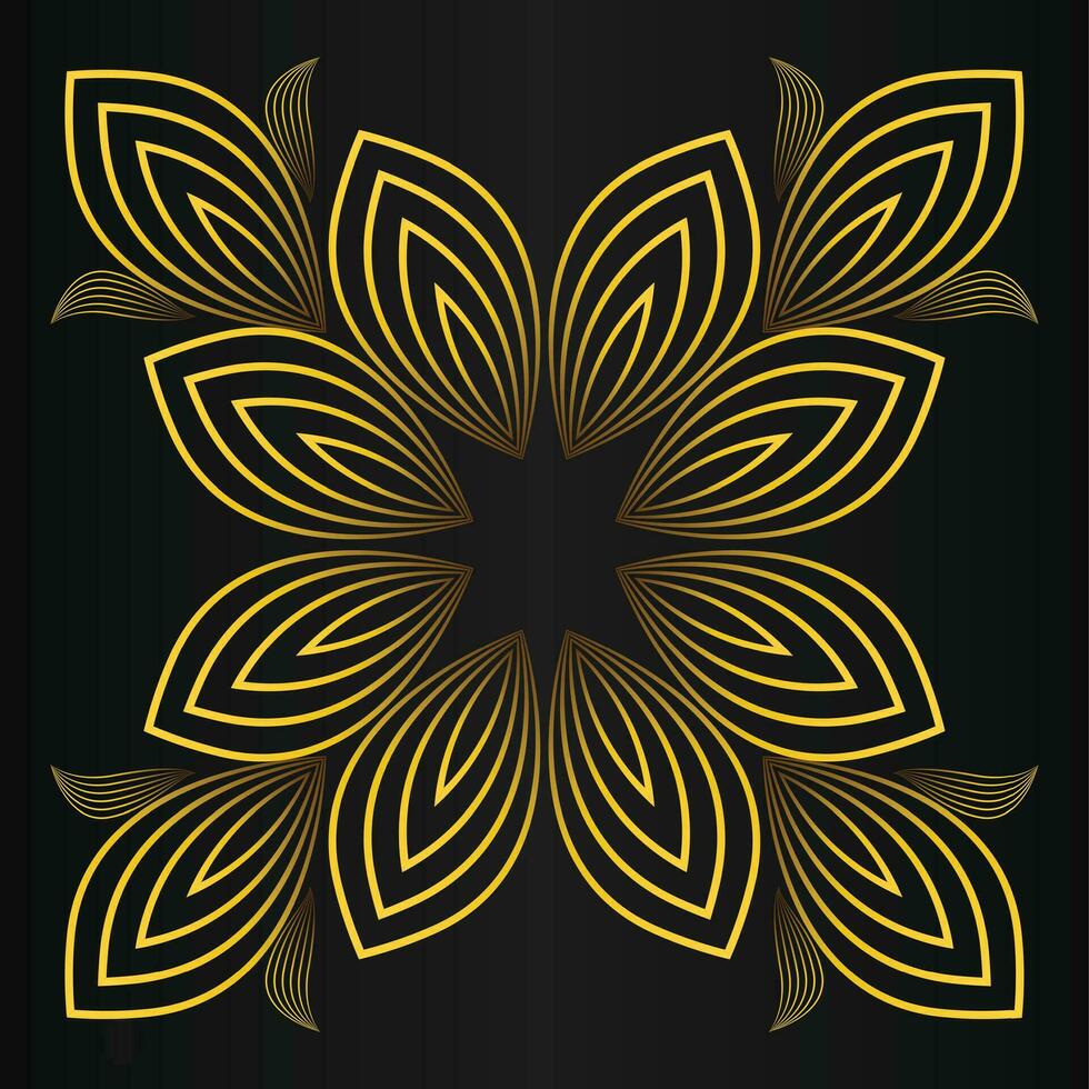 golden flower petal, luxury gold floral decoration vector