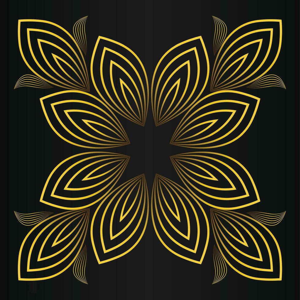 dorado flor pétalo, lujo oro floral decoración vector