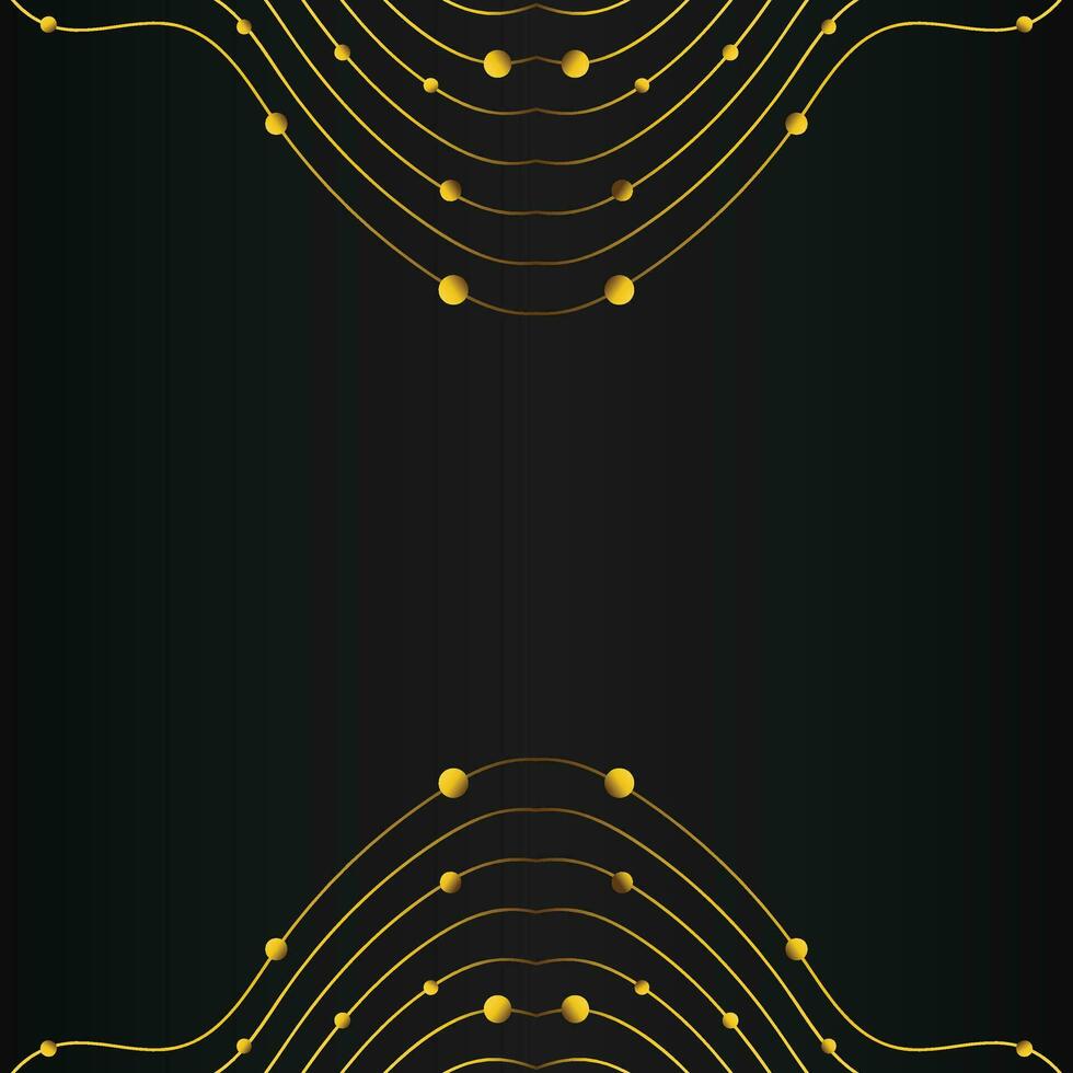 luxury abstract gold line frame decoration on black background vector