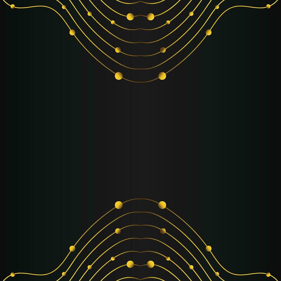 luxury abstract gold line frame decoration on black background vector