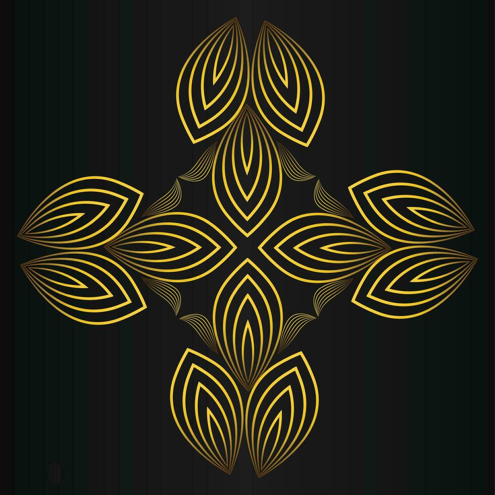 golden flower petal, luxury gold floral decoration vector