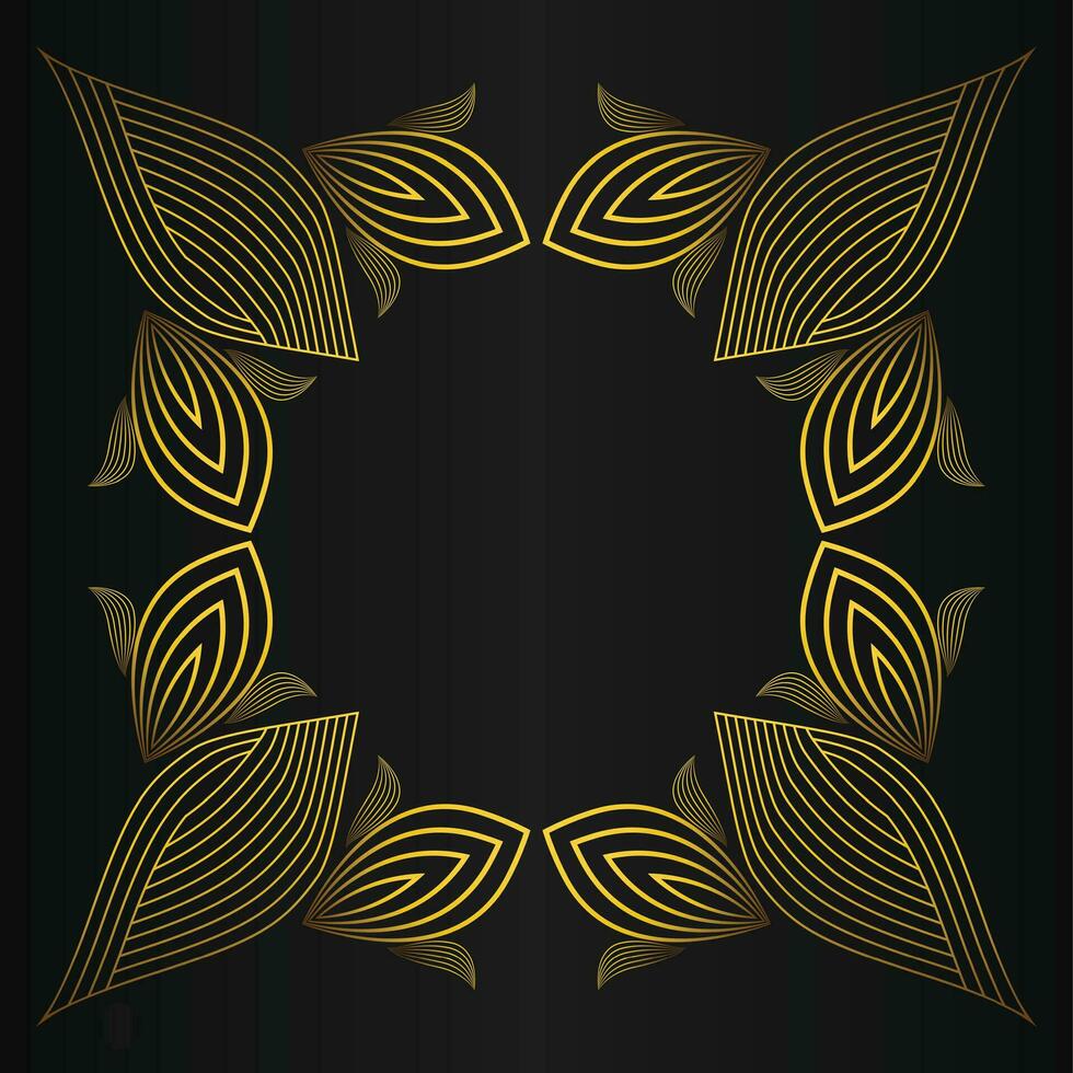 golden flower petal, luxury gold floral decoration vector