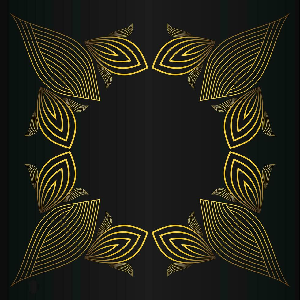 golden flower petal, luxury gold floral decoration vector