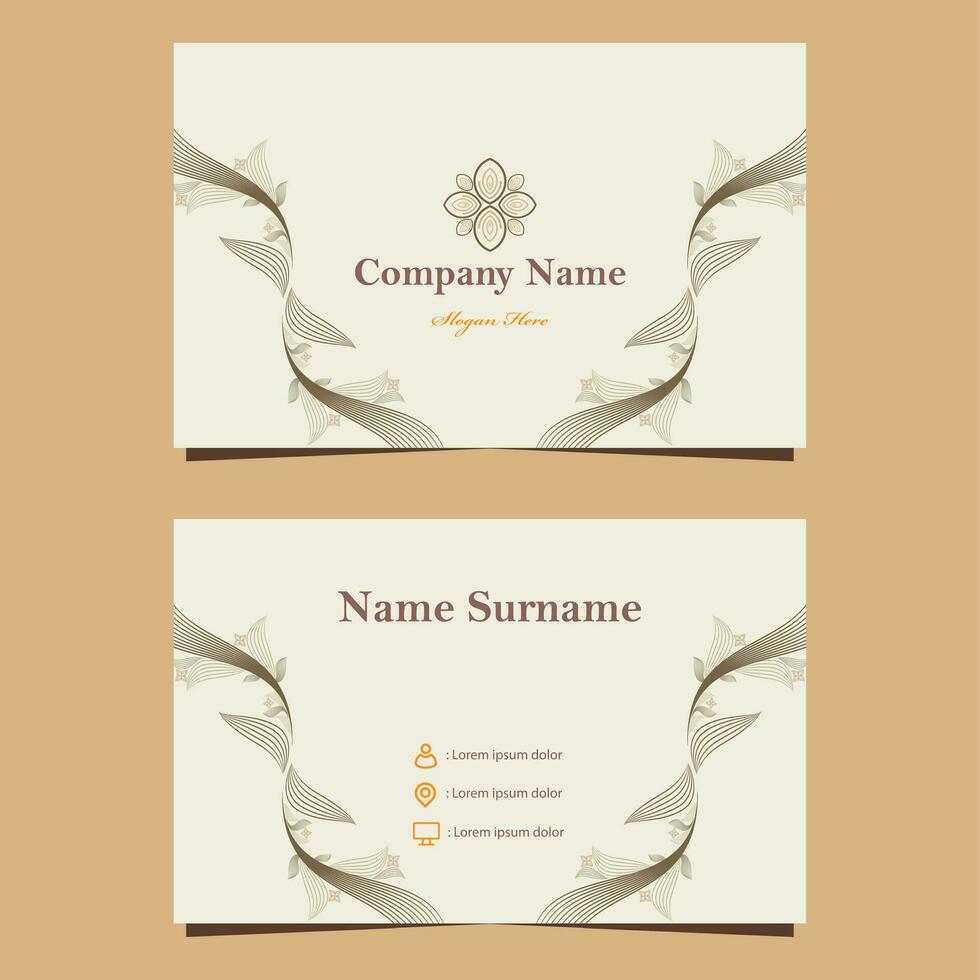 soft color natural floral business card template vector