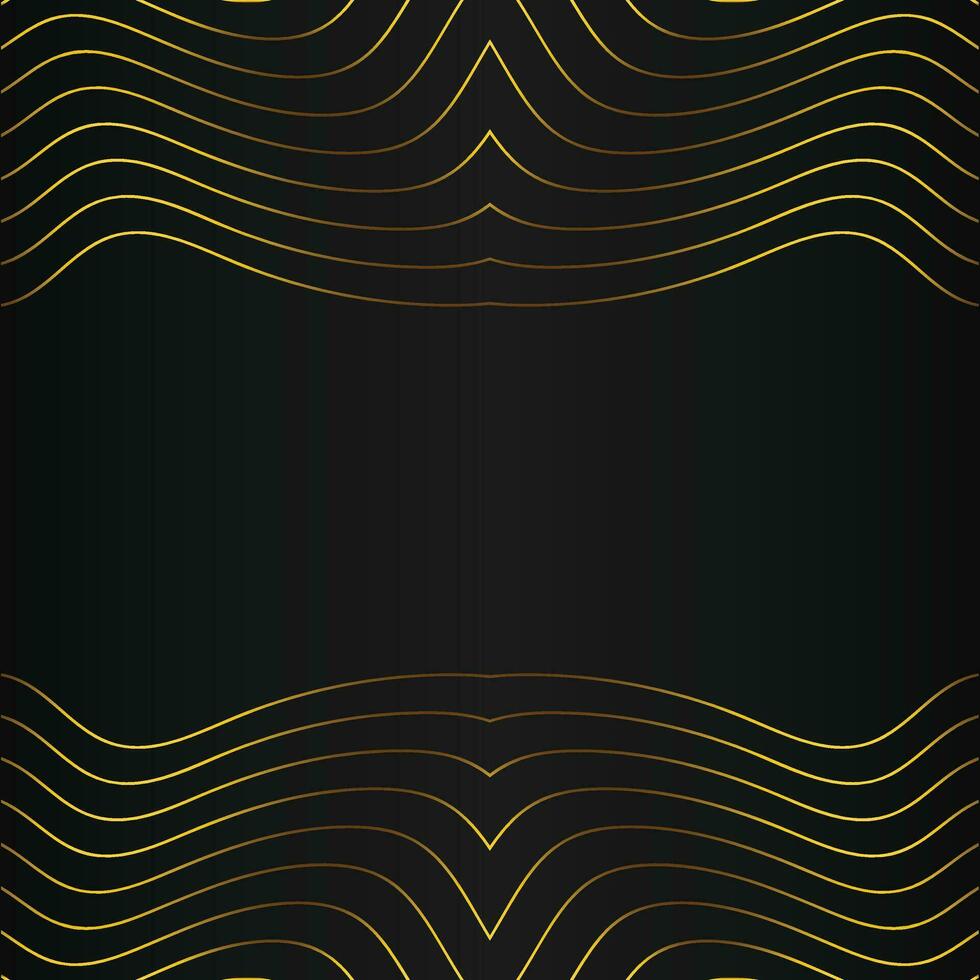 lujo resumen oro línea marco decoración en negro antecedentes vector